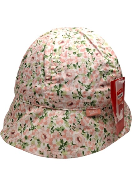 Spteks Kitti 4-8 Yaş Kız Çocuk Pudra Renk Desenli Yazlık Maksi Şapka fırsatları
