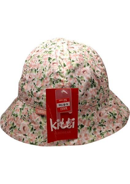 Spteks Kitti 4-8 Yaş Kız Çocuk Pudra Renk Desenli Yazlık Maksi Şapka indirimleri