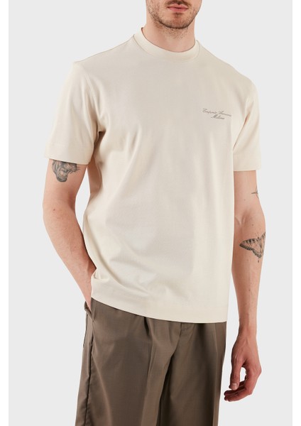 Logolu Pamuk Regular Fit Bisiklet Yaka T Shirt Erkek T Shirt EM002660 AF13715 U1088 modelleri