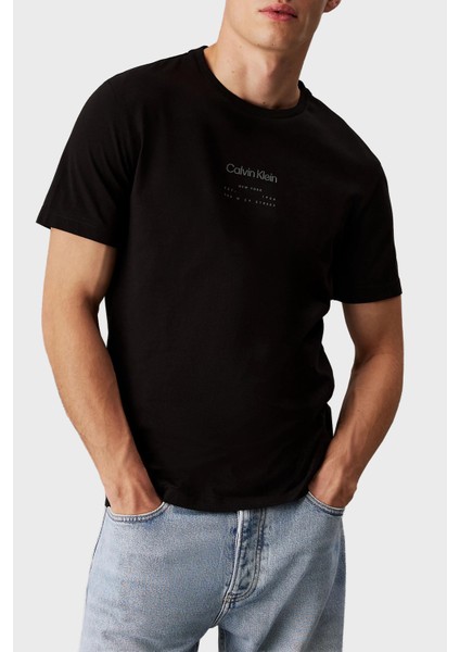 Baskılı Pamuklu Regular Fit Bisiklet Yaka T Shirt K10K114172BEH Erkek T Shirt K10K114172 Beh