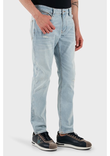 Streç Pamuklu Slim Fit Düşük Bel Dar Paça Jeans Erkek Kot Pantolon EM000121 AF13281 MB003 fırsatları