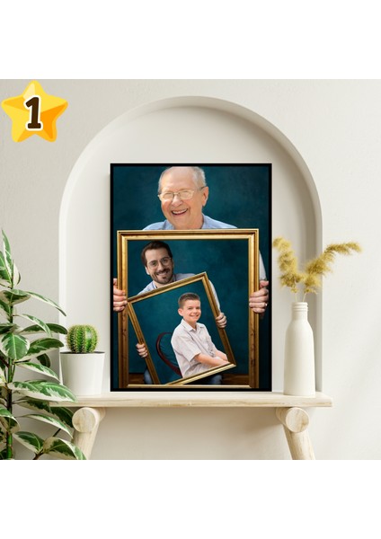 7'den 70'e Nesil, Soy, Aile Fertleri Iç Içe Çerçeve Konsept Albüm Portre Poster