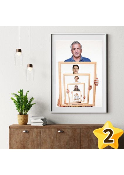 7'den 70'e Nesil, Soy, Aile Fertleri Iç Içe Çerçeve Konsept Albüm Portre Poster fiyatları