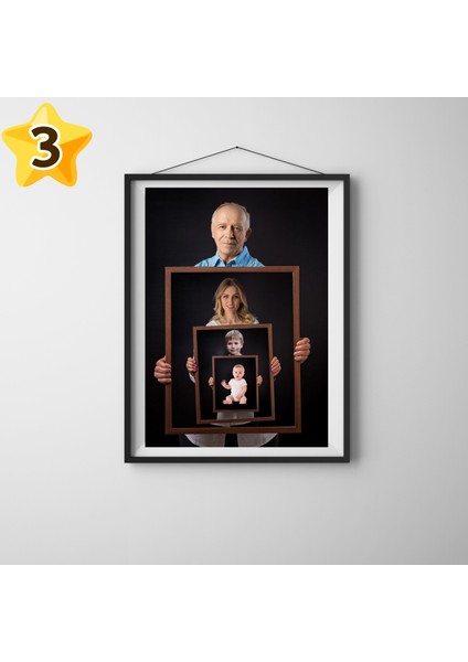 7'den 70'e Nesil, Soy, Aile Fertleri Iç Içe Çerçeve Konsept Albüm Portre Poster modelleri