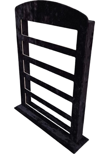 30'lu 5 Basamaklı Süet Küpelik Standı Siyah (21X31 Cm)