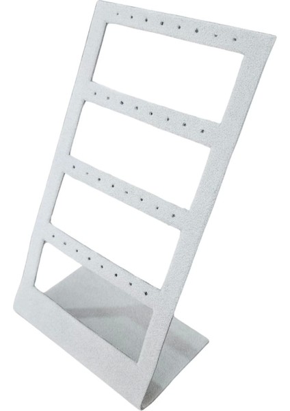 16'lı 4 Basamaklı Sac Süet Küpelik Standı Gri (12X20 Cm)