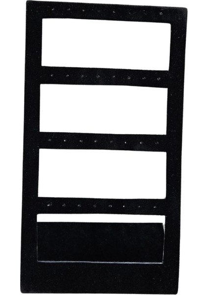 16'lı 4 Basamaklı Sac Süet Küpelik Standı SIYAH(12X20 Cm)