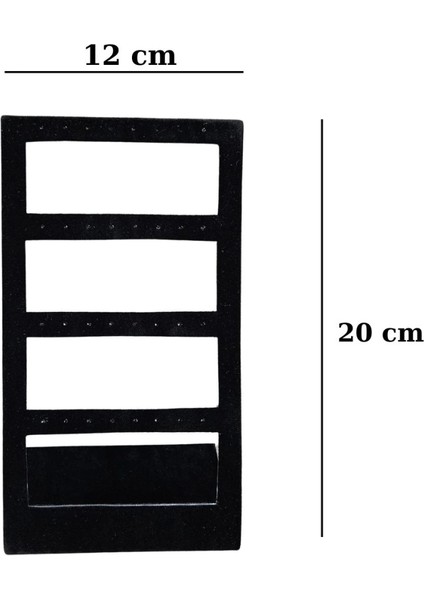 16'lı 4 Basamaklı Sac Süet Küpelik Standı SIYAH(12X20 Cm) fiyatları