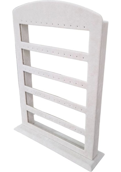 30'lu 5 Basamaklı Süet Küpelik Standı Krem (21X31 Cm) fiyatları