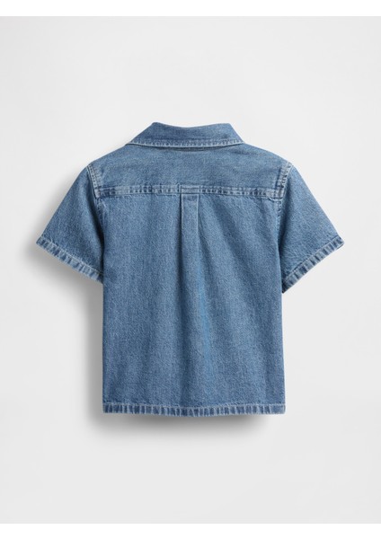 Erkek Bebek Mavi Gap Logo Chambray Gömlek modelleri