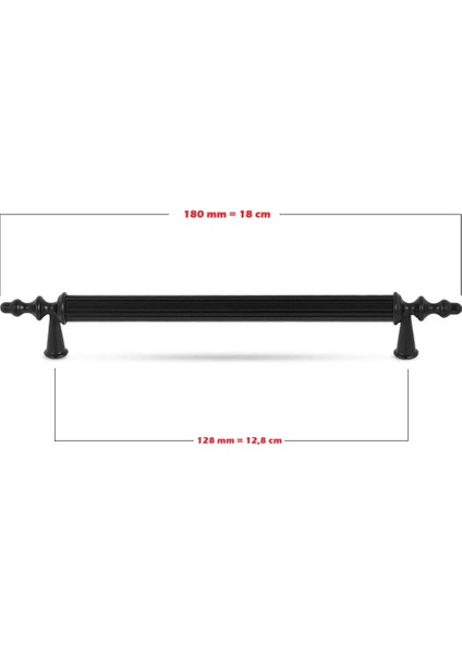 Polavit Mobilya Çekmece Mutfak Dolap Dolabı Kulpu Kulbu 128 mm Siyah Sert Plastik Kulpları fırsatları