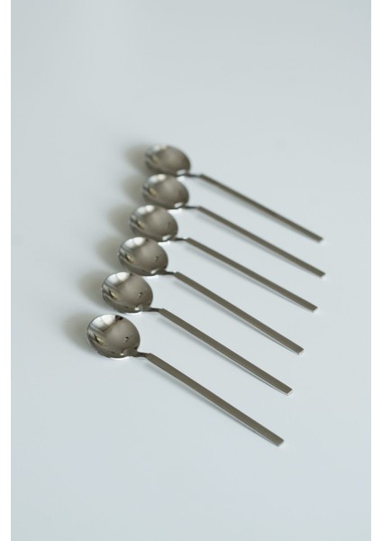 6'lı Metal Çay Tabağı ve Metal Çay Kaşık Seti Paslanmaz Çelik modelleri