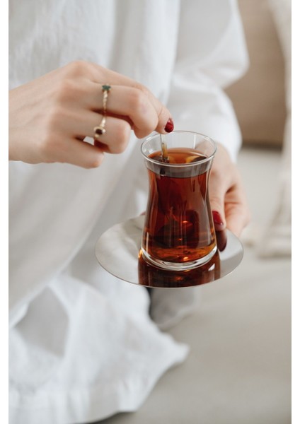 6'lı Metal Çay Tabağı Paslanmaz Çelik fiyatları