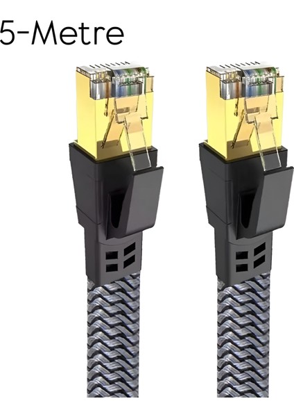 Cat8 Lan Kablosu Yüksek Hızlı 40GBPS 2000MHZ Ethernet Kablosu Örgü Kaplama 1m 2m 3m 5m 10M
