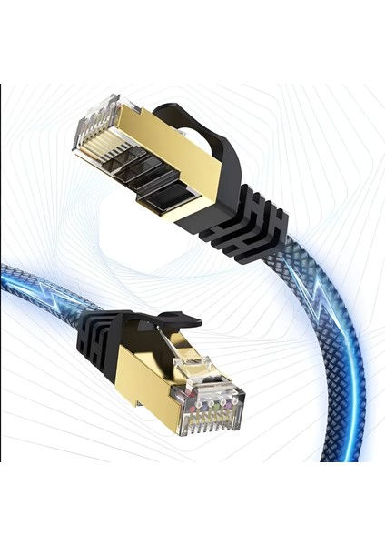 Cat8 Lan Kablosu Yüksek Hızlı 40GBPS 2000MHZ Ethernet Kablosu Örgü Kaplama 1m 2m 3m 5m 10M