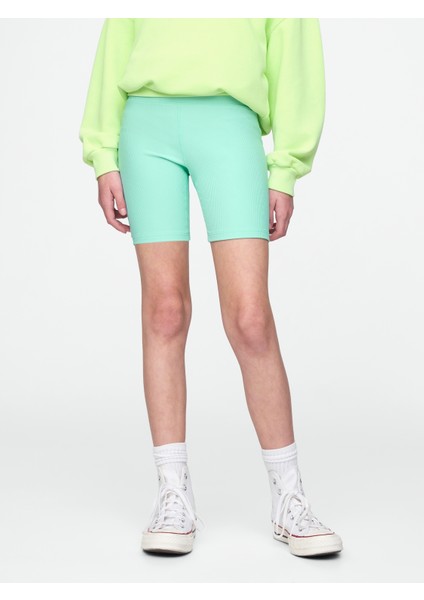 Kız Çocuk Mavi Fitilli Bisiklet Şortu fırsatları