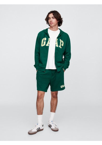 Erkek Yeşil Relaxed Gap Logo Şort