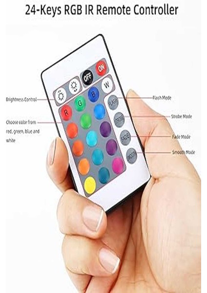 Rgb Kontrol Kumandası 6A 24 Tuşlu Lambader Kontrolcü Yedek Kumanda