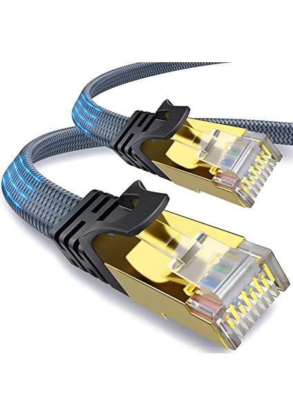 Cat8 Lan Kablosu Yüksek Hızlı 40GBPS 2000MHZ Ethernet Kablosu Örgü Kaplama 1m 2m 3m 5m 10M