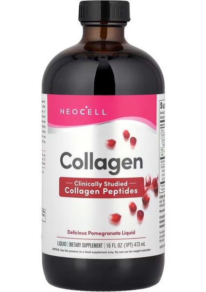 Collagen Liquid, Pomegranate, 16 Fl Oz 473 ml