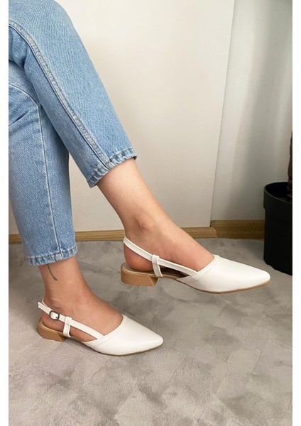 Kadın Tena Bej Cilt Arkası Acık Sivri Burun Günlük Babet indirimleri