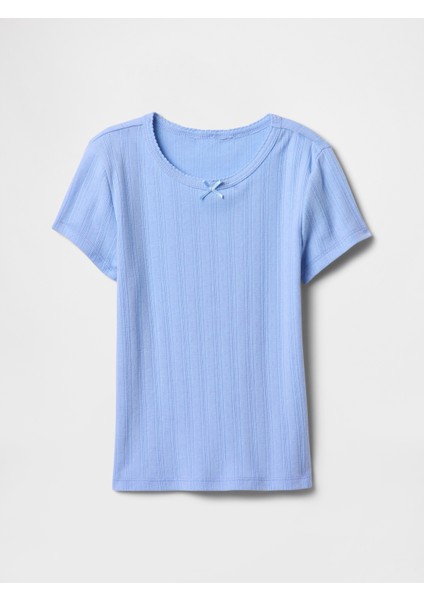 Kız Çocuk Mavi Desenli T-Shirt
