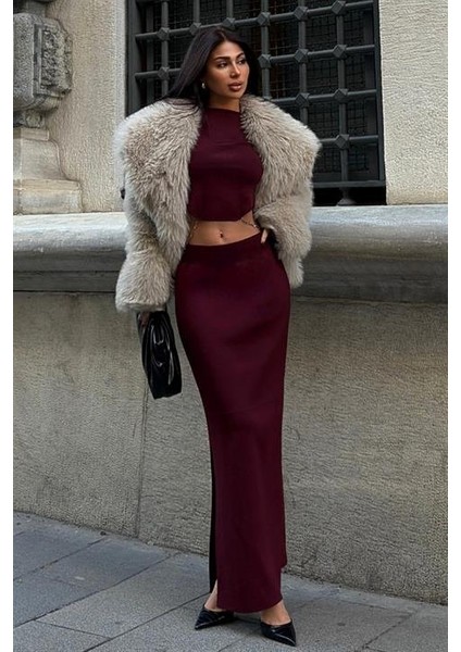 Maje Sırt Zincir Detay Etek Bluz Takım 9884 fiyatları