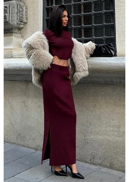 Maje Sırt Zincir Detay Etek Bluz Takım 9884 modelleri