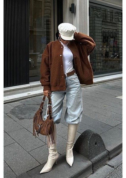 Kıvırcık Kürklü Içi Astarlı Bomber Ceket 6120 modelleri