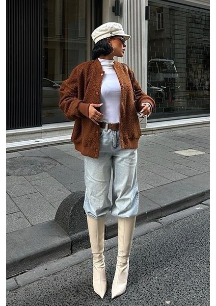 Kıvırcık Kürklü Içi Astarlı Bomber Ceket 6120 fırsatları