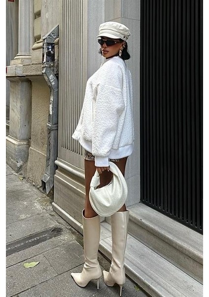 Kıvırcık Kürklü Içi Astarlı Bomber Ceket 6120