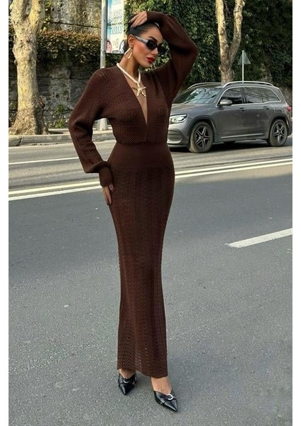 Laura Derin Dekolte Kroşe Elbise 2712-0025