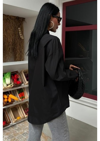 Klasik Oversize Poplin Gömlek 3421