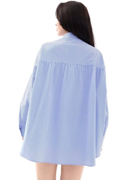 7074 Gömlek-Mavi Beyaz Çizgili modelleri