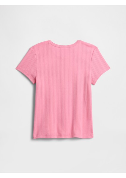 Kız Çocuk Pembe Desenli T-Shirt modelleri