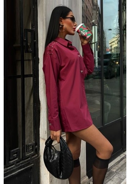 Kuşgözü ve Biye Detaylı Poplin Gömlek 3419 fiyatları