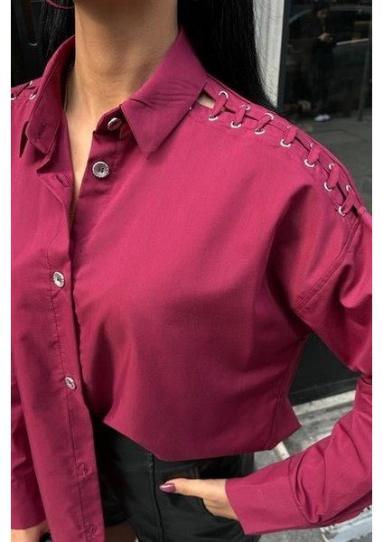 Kuşgözü ve Biye Detaylı Poplin Gömlek 3419 modelleri