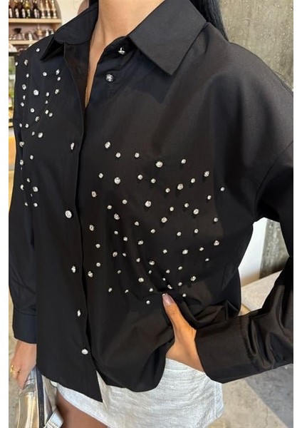 Kristal Taş Çakımlı Poplin Gömlek 3413 modelleri
