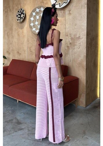 Askılı Bluz Pantolon Triko Takım 10114 modelleri