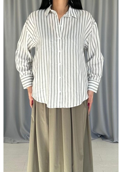 Yeşil Çizgili Gömlek fırsatları