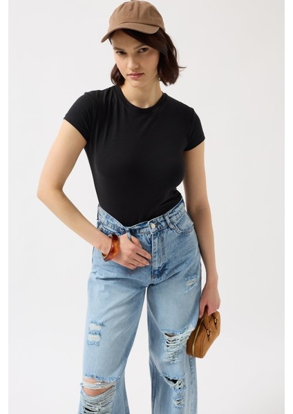 Likralı Basic T-Shirt