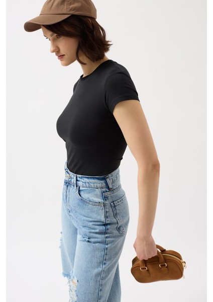 Likralı Basic T-Shirt