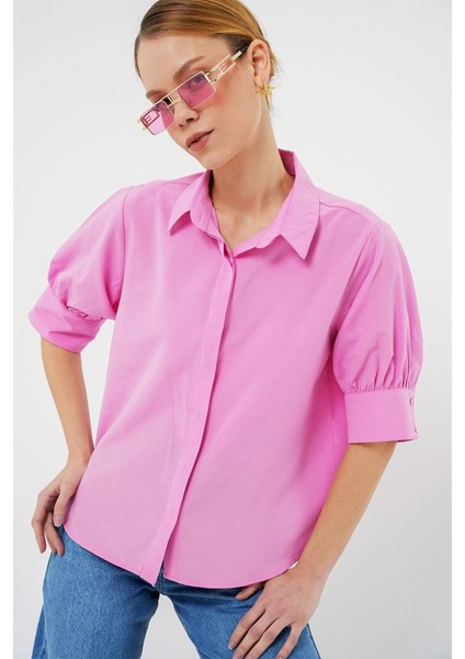 Kısa Kol Gömlek 20312 - Pembe