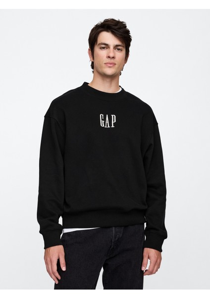Erkek Siyah Gap Logo Vintage Soft Fleece Sweatshirt