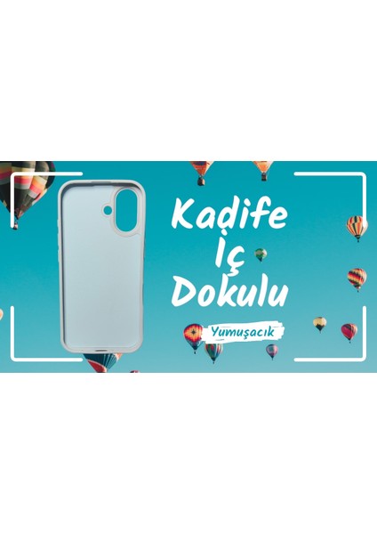 IPhone 16 Kadife Iç Dokulu Yumuşak Silikon Lansman Kılıf