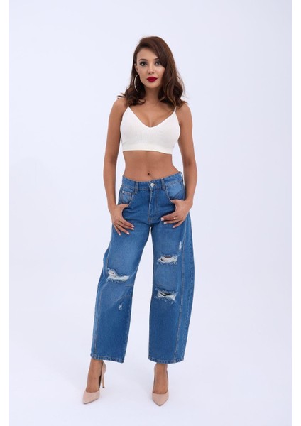 7086 Kot Pantolon-Mavi