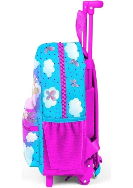 Minik Yuva Çekçekli Sırt Çantası Mavi Pembe Tavşan Desenli Iki Bölmeli 24036