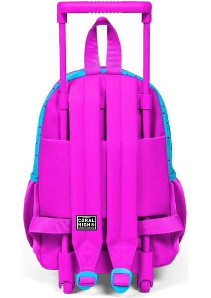 Minik Yuva Çekçekli Sırt Çantası Mavi Pembe Tavşan Desenli Iki Bölmeli 24036