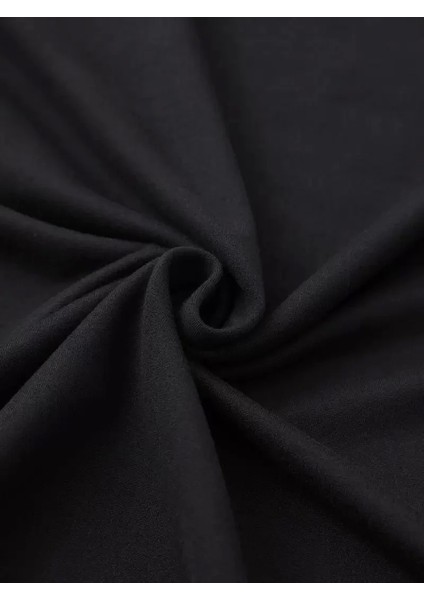 Baskılı Oversize Bisiklet Yaka T-Shirt - Siyah