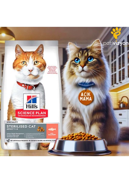 Hill's Balıklı Kısırlaştırılmış Kedi Maması 1 kg Açık